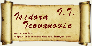 Isidora Teovanović vizit kartica